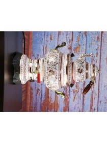 Resim Yeni Gül Çiçek Royal Topak Model Elektrikli Bakır Semaver 