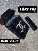 Resim Lüks Taş Taşlı Sigara Kutusu & Çakmak ( Kısa Kalın) 