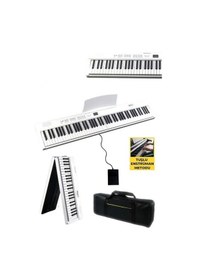 Resim Midex PLX-80WH Taşınabilir Katlanır Dijital Piyano Tuş Hassasiyetli 88 Tuş BT (Sustain Çanta Metod) 