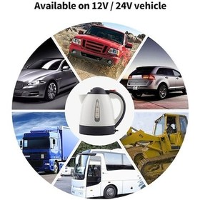 Resim Novahub Araba Elektrikli Su Isıtıcısı, 1000ml, 24v 250w, Beyaz, Taşınabilir, Seyahat İçin, Sigara Çakmağı 24v 250w 