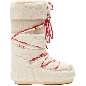 Resim L002 Cream Bot Kar Kadın 80d1408990-l002 Moon Boot Icon Faux Fur Beads Cream Krem 