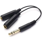 Resim Stereo Çoklayıcı - Kablolu - 1X 6.3 Mm Erkek - 2X 6.3 Mm Dişi 