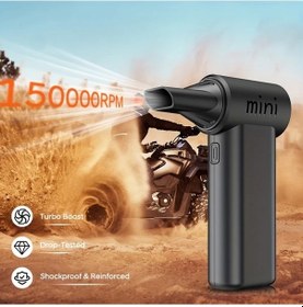 Resim Dashanshop Black- Turbo Jet Fan Yüksek Hızda 150000 Rpm Üfleyici Toz Temizleyici Usb-c Şarj 