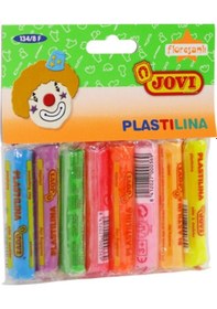 Resim Jovı 134/8f 15gr Kurumayan Oyun Hamuru Fosforlu 8 Renk - Blister Rengarenk 