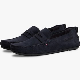Resim Tommy Hilfiger Core Süet Driver Erkek Mavi Loafer Ayakkabı 