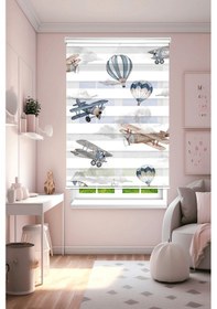 Resim Perdecizade Enxboy Helikopter Dijital Baskılı Zebra Perde-cocuk Odası-stor Perde Pz-5009 Renkli 