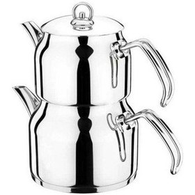 Resim Akdeniz Çaydanlık Takımı İmaj Jumbo Boy Bakalit Kulp Elma Şekeri Akd119 0623 7593 Çelik 