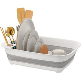 Resim Evefix Yeni Nesil Katlanabilir Akordiyon Silikon Bulaşık Sepeti Tabaklık Bulaşıklık 