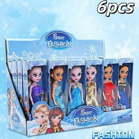 Resim 6 adet Disney Frozen Elsa Prenses Bebekleri Seti, Frozen Oyuncakları, Elsa Moda Bebek & Aksesuar, Parti Moda Bebekleri Elbise Paketi, Öğrenci Ödülleri, Noel ve Yeni Yıl Tatili Doğum Günü Hediyesi 