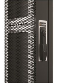 Resim Ager 32u + 2li Fan 800x1000mm Dikili Tip Siyah Kabinet Vega Ag-vb32u8010s1 Cam Kapak 