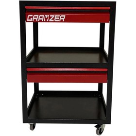 Resim Saatistan İki Çekmeceli Taşıma Arabası, Pratik ve Dayanıklı Depolama Çözümü 