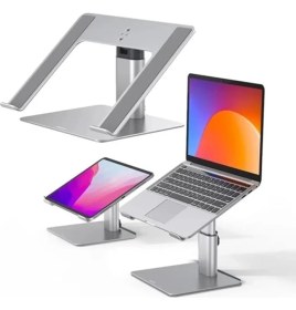 Resim Için Ayarlanabilir Dizüstü Bilgisayar Standı Asansörlü Laptop Standı 10-17.3 Inç Yükseklik Ayarlı Sehpa Macbook 