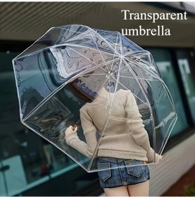 Resim Willowhaven Transparent 8 Sağlam Şemsiye Elle Açılır Kompakt Seyahat Hafif Dayanıklı 