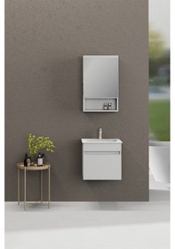 Resim Biani Dalyan 50 Cm Banyo Dolabı Renk Mat Beyaz 