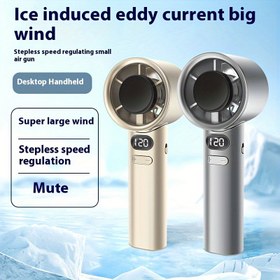 Resim Taşınabilir Yüksek Güçlü 120 Hızlı Mini El Tipi Fan - USB Şarj Edilebilir LED Ekran, Kamp, Seyahat ve Masaüstü Kullanımı İçin İdeal, 2 Renk Seçeneği 