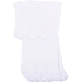 Resim Hepsine Rakip Kız/erkek Bebek Çocuk Külotlu Çorap Pamuk Çorap 3 Lü Paket Beyaz 