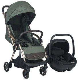Resim Merkür Bebe Ruby Tek Tuşla Otomatik Katlanan Kabin Boy I-size Travel Sistem Bebek Arabası Yeşil 