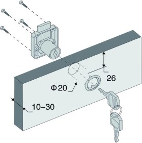 Resim Canex Kare Çekmece Kilidi Uzun 38MM 
