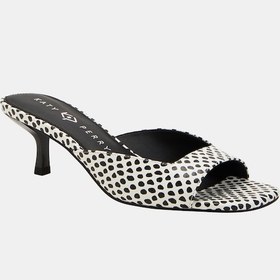 Resim Katy Perry The Ladie Low Heel Kadın Zebra Topuklu Terlik Beyaz - Siyah 