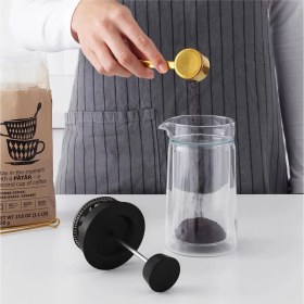 Resim UltraMint Paslanmaz Çelik French Press, Siyah, 0,3 L, Şık ve Dayanıklı Tasarım 