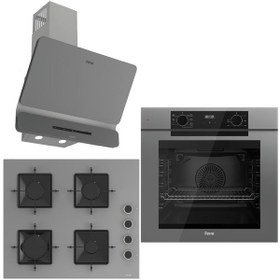 Resim Ferre Fryart QEP63CPR - SS208 - D082-SA Ankastre Set Gri 