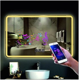 Resim Dnr-Mirror80x120 Cm Bluetoothlu Buğu Yapmayan Dokunmatik Günışığı Ledli Dikdörtgen Banyo Aynası 