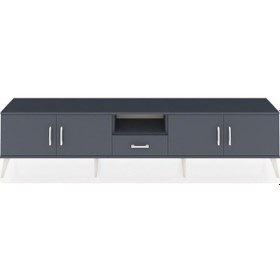 Resim Arges Tv Ünitesi 3 Raflı Tek Çekmeceli 4 Kapaklı 220x30x51 Antrasit-antrasit Antrasıt/antrasıt - Antrasıt 