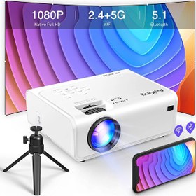 Resim AuKing Projektör Wi-Fi ve Bluetooth - 5G 1080P - 4K Destekli 6D/4P 