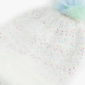 Resim Kız Çocuk Ponponlu Peluş Bere 
