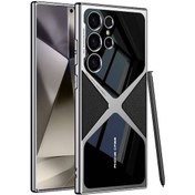 Resim Toyigoo Galaxy Uyumlu S24 Ultra Kılıf Ultra İnce Kamera Korumalı Pc + Deri Arka Yüzey X-pro Siyah 