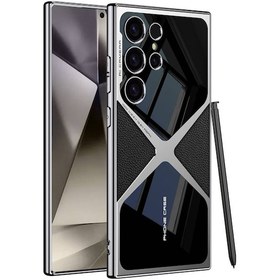 Resim Toyigoo Galaxy Uyumlu S24 Ultra Kılıf Ultra İnce Kamera Korumalı Pc + Deri Arka Yüzey X-pro Siyah 