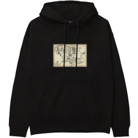 Resim Yüzüklerin Efendisi Orta Dünya Haritası - Lord Of The Rings Hoodie - Siyah / M 