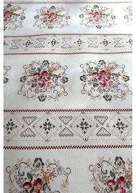 Resim Alla Turca Tek Kişilik Kanaviçe Desenli Pike Gül Kurusu 160x240 Cm %100 Pamuk Gül Kurusu 