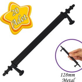 Resim Glaswen 20 Adet Erciyes Kulp Siyah 128 mm Kulp Mobilya Mutfak Dolabı Çekmece Dolap Kapak Kulpu Kulbu Metal Kulpları 