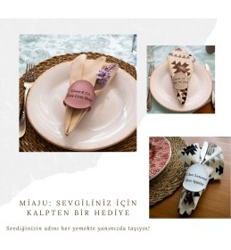 Resim Pembe Renk, Sevdiklerinize Özel Anlamlı 4'lü Dekoratif Peçetelik Set, Ev Gezmesine Gelenlere 