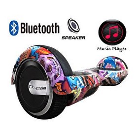 Resim Citymate CS-600 Kasa Butterfly Grafity 6.5" Bluetooth Hoparlörlü Elektrikli Kaykay Hoverboard 