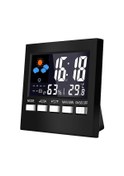 Resim Yuntech01 Ev İçin Siyah Renkli Lcd Ekranlı Hava Durumu Takvimi - Sicaklık Ve Nem Ölçer, Saat Ve Alarm Fonksiyonu, Model Sn192 Pil Dahil Değil 