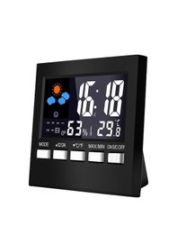 Resim Yuntech01 Ev İçin Siyah Renkli Lcd Ekranlı Hava Durumu Takvimi - Sicaklık Ve Nem Ölçer, Saat Ve Alarm Fonksiyonu, Model Sn192 Pil Dahil Değil 