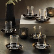 Resim Sandro Moreno 1898 Davinci Siyah 12 Parça 6 Kişilik Çay Seti 150 ml 