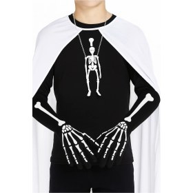 Resim Halloween Cadılar Bayramı İskelet Dekorlu Eldiven Pari Korku Kostümü Diğer 