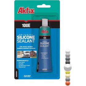 Resim Akfix 100E Genel Amaçlı Tüp Silikon 50Ml Beyaz Beyaz 