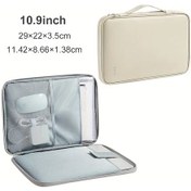 Resim Motion003 11 İnç Bej 3 Renk 13-15.6 Inç Faux Leather Laptop Çantası Tablet Bölmeli Diğer 