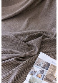 Resim Bej-kahve Koltuk Örtüsü Balıksırtı Desen 180 210 Bej-kahve 