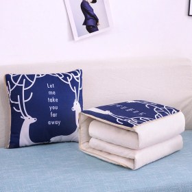 Resim Zhuque Üzerinde Logo Baskılı Ikisi Bir Arada Yastık Yorganı, Çok Fonksiyonlu Araba Kanepe Yastığı Yorganı (Yurt Dışından) 