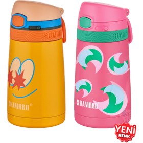 Resim Shamobo 2Lİ SET Pipetli Çelik Termos 350ml -6 Saat Isı Yalıtımı- 