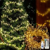 Resim Dış Mekan Noel LED Havai Fişek Peri Dize Işıkları, LED Tatil Işıkları, 8 Yanıp Sönen Mod, Uzaktan Kumanda ile Akıllı Uzaktan Kumanda, Ayarlanabilir, 8 Mod, 50/100 LED Peri Işıkları, Düğün, Parti, Yatak Odası Dekorasyonu için Uygun 
