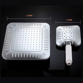 Resim Tepe Yağmurlama Duş Başlığı ve El Duş Seti (Sadece Tepe Başlık ve El duşu) İkili Set (labirent beyaz set) 