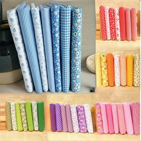 Resim 7 adet/kit, Karışık Kumaş Parçaları Offcuts Quilting Quilt Kumaş Önceden Kesilmiş Yağ Çeyrek Pamuk Malzeme 50*50cm Paketi Yeni Kumaş 
