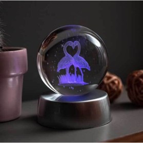 Resim BY-LAMP 3D Flamingo Işıklı Kristal Hediye Topu 