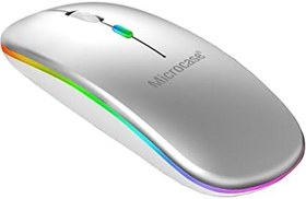 Resim Microcase 1600 DPI Şarj Edilebilir 2.4 GHz RGB Işık Çift Modlu Bluetooth Mouse - AL2767 Gümüş 